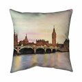 Begin Home Decor 20 x 20 in. Sunset on the Big Ben-Double Sided Print Indoor Pillow 5541-2020-CI378